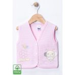 Miniel Unisex Bebek Arı Nakışlı Organik Pamuklu 3-6-9 Ay Kapitone Bebek Yelek - 0 - 3 Ay - Pembe