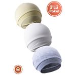 Miniel Unisex Bebek Penye Organik Pamuklu Yenidoğan 3lü Bebek Bere Renkli Set