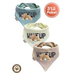 Miniel Unisex Bebek Yenidoğan Penye Organik Pamuklu Wake Up Teddy Bear Baskılı Bebek Önlüğü 3'lü Set