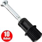 Minifix Mili Kendinden Dübelli Mobilya Dolap Bağlantı Vidası 10mm - 10 Adet