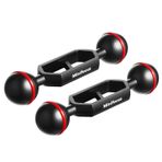 MINIFOCUS Çift 2,54 cm Top Kolu 10,48 cm Ölçeklenebilir Alüminyum Alaşım Sualtı CNC Kol Sistemi Konektör Top Kafa Uzantısı, Strobe/Video Işığı/Dalış Kamerası Tepsisi için, Su Geçirmez ve Paslanmaz