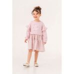 Miniğimin Cicileri (2-5 Yaş) Prety Çiçekli Kız Çocuk Elbise - Pembe