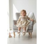 Miniğimin Cicileri (9-24 Ay) Vintage Nakışlı Yaka Detaylı Fiyonklu Kız Bebek Elbise - Krem - 2 Yaş
