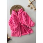 Miniğimin Cicileri Belden Bağcık Detaylı Kapüşonlu Peluş Kız çocuk mont - Pembe - 13 - 14 Yaş