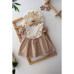 Miniğimin Cicileri Fisto Detaylı Vintage Pamuklu Kız bebe elbise - Vizon - 9 Ay