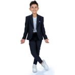 Miniğimin Cicileri Gofre Erkek Çocuk Spor 3 Lü Ceketli takım - Lacivert - 9 Yaş