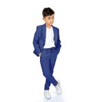 Miniğimin Cicileri Gofre Erkek Çocuk Spor 3 lü Ceketli Takım - Mavi 5 Yaş