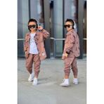 Miniğimin Cicileri Just Believe Yazılı Ceket Gömlek ve Cepli Jogger Erkek Çocuk Takımı - Kahve - 3 - 4 Yaş