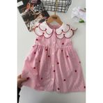 Miniğimin Cicileri Kalp Detaylı Kız Çocuk Elbise - Pembe - 6 - 7 Yaş