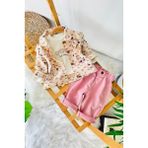 Miniğimin Cicileri Leopar Ceketli Kalp Baskılı Kız Çocuk 3 Lü Kız Bebek Takım - Pembe - 9 - 12 Ay