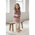 Miniğimin Cicileri Leopar Kürklü Kalp Detaylı Kız Çocuk 2 Lü Takım - Pembe - 2 - 3 Yaş