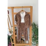 Miniğimin Cicileri Oysho Leopar Fermuarlı Kız Çocuk 2 li takım - Kahve - 11 Yaş