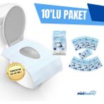Miniguard® Su Geçirmez Klozet Örtüsü - Smartfold™ Sistemli -10 Paket x 10 Adet- Toplam 100 Adet Klozet Kapak Örtüsü