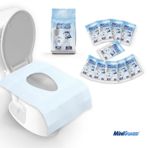 MiniGuard® Yeni Nesil Klozet Kapak Örtüsü - Tek Kullanımlık, Özel Sistemli, Su Geçirmez, Kaymaz - 10 Adet