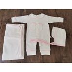 Minik Adımlar Biyeli Tulum ve Battaniye - Pembe - 0 - 3 Ay