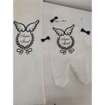 Minik Adımlar Isme Özel Nakışlı Bebek Battaniyesi ve Bebek Tulumu Isimli - 0 - 3 Ay - Lacivert