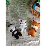 Minik Amigurumi Uyku Arkadaşları (Panda, Inek, Kumkurdu Tilki) - Renkli