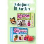 Minik Damla Bebeğimin Ilk Kartları (Hayvan, Sebze-Meyve)(2 Kitap)