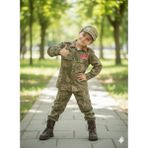 Minik Kahramanlar Için Askeri Kamuflaj Alt Üst Takım - Kepli - 13 - 14 Yaş