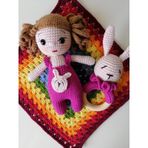 Minik Lora Amigurumi Uyku Arkadaşı Çıngırak ve Battaniye Takımı
