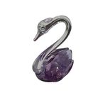 Minik Mor Kuğu Kristal Cam El Yapımı 6x7cm Tekli Biblo