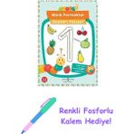 Minik Parmaklar Sayıları Yazıyor: 3 - 4 Yaş + Renkli Fosforlu Kalem