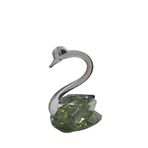 Minik Yeşil Kuğu Kristal Cam El Yapımı 6x7cm Tekli Biblo