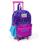 Minik Yuva Çekçekli Sırt Çantası Mor Mavi Pembe Kalp Desenli İki Bölmeli 24040