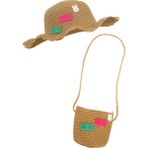 Miniko Kids Kitti 24715-01 Kız Çocuk 52 cm Çantalı Hasır Şapka - 10 - Kahverengi