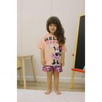 Miniko Kids Kız Çocuk Mickey Modelli Pamuk Şortlu Takım - 4 - 5 Yaş - Pudra