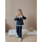 Miniko Kids KIZ ÇOCUK POLİVİSKON ÇİZGİLİ BLAZER CEKET PANTOLON DOKUMA KUMAŞ TAKIM