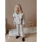 Miniko Kids Kız Çocuk Yaka Fermuarlı Fitilli Ispanyol Paça Takım - Bej - 6 - 7 Yaş
