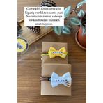 Minikpaw aksesuar Isimli Papyon Tasma Sarı-beyaz