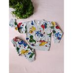 Minilka Bebe Minilkabebe Dinazor Desen Erkek Çocuk Pijama Takımı Içi Polarlı - 1 Yaş - Karışık