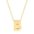 Minimal 0.7 Mm B Harfli Kolye 14 Ayar Altın