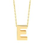 Minimal 0.7 Mm E Harfli Kolye 14 Ayar Altın
