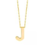 Minimal 0.7 Mm J Harfli Kolye 14 Ayar Altın