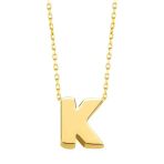 Minimal 0.7 Mm K Harfli Kolye 14 Ayar Altın