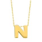 Minimal 0.7 Mm N Harfli Kolye 14 Ayar Altın
