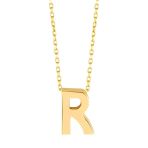 Minimal 0.7 Mm R Harfli Kolye 14 Ayar Altın