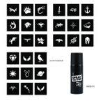 Minimal 27 Desen ve Spray Tattoo Geçici Sprey Dövme Seti