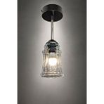 Minimal E-Ticaret Minimal Baroque Silver Chrome Plafonyer ( Transparent ) Cam Avize Siyah