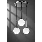 Minimal E-Ticaret Minimal Black ve Silver Trio 3'lü Plafonyer ( Beyaz ) Cam Avize Çok Renkli