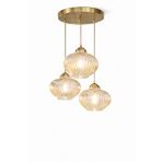 Minimal E-Ticaret Minimal Ellipse Trio Gold Chrome Plafonyer Cam Avize Altın