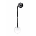 Minimal E-Ticaret Minimal Globe Black ve Silver Beyaz Cam Aplik Gri