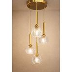 Minimal E-Ticaret Minimal Golden Ball Golden Quad Transparent Cam Avize Şeffaf