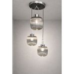 Minimal E-Ticaret Minimal İntense Exclusive Trio Silver Chrome Plafonyer Cam Avize Gri
