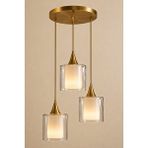 Minimal E-Ticaret Minimal Lambent Gold Chrome 3'lü Trio Cam Avize Çok Renkli