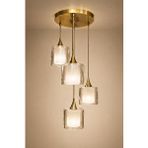 Minimal E-Ticaret Minimal Lambent Gold Chrome Quad Plafonyer Cam Avize Beyaz