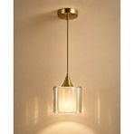 Minimal E-Ticaret Minimal Lambent Gold Chrome Tekli One Sarkıt Cam Avize Çok Renkli